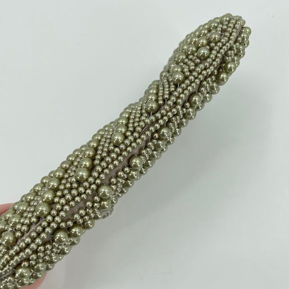 Vintage Inspired Beaded Clutch Purse With Rhinestone Clasp, Elegant, *READ* Prom - Picture 11 of 15